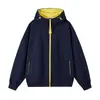 2026 Novo Moletom Masculino Estilo Americano High Street Peso Pesado Fita Blocos de Cor Cor Sólida Manga Longa Cardigan com Capuz