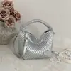 Bolsa feminina trançada transfronteiriça, bolsa transversal estilo casual para férias, bolsa de mão de alta costura, bolsa de mão feminina estilo coreano