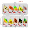 Juego de lentejuelas giratorias compuestas 10 colores spinner boca de caballo trucha mandarina señuelo de cebo biónico