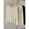 Suéter Macio de Tricô com Gola Redonda, Estilo Suave para Mulheres, Camada Base para Outono e Inverno, Estilo Básico da Moda, Top Simples e Versátil
