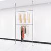 Estante de exhibición de acero inoxidable para tienda de ropa, perchero indomable, estante de exhibición para mujer, barra de ropa de múltiples niveles, ajustable