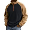 Sudadera de entrenamiento táctica con cuello alto y media cremallera de manga larga para hombre, estilo europeo y americano, transfronteriza, nueva, tipo polo