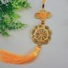 Colgante de dinero del emperador con forma de flor de ciruelo de latón con nudo chino tejido a mano, adornos de dinero de cobre para coche de la suerte de los cinco emperadores, venta al por mayor