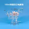 Célula electrolítica sellada de cinco puertos de una sola capa/doble capa de 50/100/250 ml, tanque para experimentos electroquímicos, factura disponible