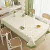 Toalha de Mesa PVC Impermeável e à Prova de Óleo, Textura de Folha Verde Simples Estilo Floresta, Tecido Retangular Resistente ao Calor para Decoração de Mesa de Jantar Doméstica