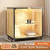 Vila de Gatos Gaiola para Gatos Casa de Madeira Luxuosa para Gatos Porta de Vidro Casa para Gatos Banheiro para Gatos Armário Integrado para Gatos Espaço Respirável que Economiza Espaço Cama para Gatos
