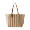 Bolso de Paja Tejido a Rayas Artístico 2026 Nuevo de Moda Casual Bloque de Color Bolso de Hombro de Moda para Mujer