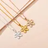 Collar de Flor de Ciruelo Chapado en Oro de 18 Quilates Tallado en CNC para el Sr.. Cadena para Clavícula Simple Versátil de Moda Tendencia de Zhou al por Mayor