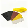 Suministro transfronterizo 30*90mm cuadrado pequeño flocado arena roja, arena negra, lija amarilla para pulido de madera, lijado en seco para manualidades DIY
