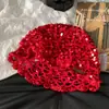 Gorro de Ganchillo Hecho a Mano con Lentejuelas Caladas para Niñas, Sombrero Delgado Transpirable Fresco de Verano, Gorro de Punto de Moda y de Alta Gama