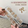 Decoraciones para uñas de otoño e invierno, mini pajarita elegante estilo Maillard 3D, serie marrón de 12 compartimentos, adornos para puntas de los dedos con cinta de mariposa