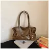 Bolso Tote de Gran Capacidad a la Moda para Mujer 2026 Otoño Nuevo Casual Retro Bolso de Hombro Único para Viajes Diarios Bolso de Mano Cruzado