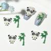 Joyería de uñas de panda de dibujos animados transfronteriza al por mayor simulación bambú resina accesorios diy funda de teléfono parche horquilla