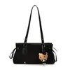 Bolso de Hombro Pequeño Retro Maillard para Mujer 2026 Nuevo Versátil para el Trabajo Bolso Tote de Otoño Invierno con Lazo