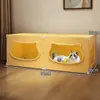 Ninho de gato semi-fechado de dois níveis, túnel de gato de verão, novo ninho de dormir seguro universal para todas as estações
