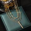 Tão Requintado! Colar de Suéter Leve de Luxo para Mulheres Design de Nicho Empilhado Moderno Elegante Popular Corrente para Clavícula