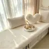 Cojín de peluche imitación piel de conejo para mirador, cojín de asiento de peluche estilo ins para alféizar de ventana de dormitorio, antideslizante, lavable a máquina, tacto de alta gama, directo del fabricante