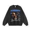 Transfronteiriço retro street hip hop INS outono e inverno rapper rapper impressão de cabeça homens e mulheres soltos camisola com capuz