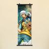 Animación Inkjet de Alta Definición One Piece Luffy Pelo Rojo Pintura de Pergamino Colgante Lienzo Pintura Decorativa Póster Exposición de Cómics Pintura Colgante