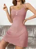 Vestido camisero sexy de encaje vestido de noche sexy vestido de punto acanalado con tirante acanalado corte ajustado
