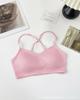 Nuevo sujetador de playa primavera y verano espalda hermosa espalda cruzada tirante puro sexy ajustado estilo Hong Kong tirante suave