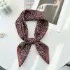 Lenço Quadrado de Seda Retrô Coreano com Estampa Paisley e Toque de Luxo, Combinado com uma Camisa, Lenço Quadrado Versátil para Cintura, Xale, Protetor de Pescoço