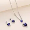 Transfronterizo Nuevo Europeo y Americano Joyería al por Mayor Nupcial Brillante Diamante Collar de Gama Alta Pendientes Lujo Accesible Conjunto de Collares Sencillos