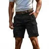 Shorts de trabalho de cor sólida multi-bolsos europeus e americanos mais vendidos 2026 da Shein TK, apresentando um design moderno e um corte casual e folgado.