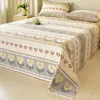Sábana de Cama de Tela Gruesa de Algodón Puro Engrosado, Pieza Única, Adecuada para Todas las Estaciones, Funda Nórdica de Lino 100% Algodón, Juego de Sábanas Ajustables para Dormitorio Individual, Juego de Tres Piezas