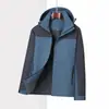 Chaqueta de Trabajo Impermeable a Prueba de Viento para Exteriores Personalizada Tres en Uno con Logo Impreso Bordado de Bloques de Color de Alta Calidad