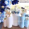 Nuevos accesorios de boda de hierro, mesa de postres cilíndrica, mesa de postres cilíndrica, área de registro, adornos de exhibición para fiesta de cumpleaños