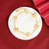 Pulseira de Flor de Trevo de Quatro Folhas Dourada Vietnamita Tendência Que Não Desbota por Muito Tempo, Joia de Imitação de Cobre, Colar de Borboleta de Alto Padrão Transfronteiriço para Mulheres