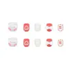 Uñas postizas hechas a mano, prefabricadas, con diseños de corazones calados, estrellas, conejito lindo y moño, uñas postizas para niños dulces y removibles, 30 piezas