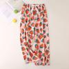 Pantalones de pijama de seda de algodón nuevos de verano para mujer, delgados, de talla grande, sueltos, florales, pantalones de pierna ancha, pantalones exteriores que pueden usar mujeres embarazadas