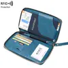 2026 Nuevo Modelo Porta Pasaporte Largo Rfid, Bolsa para Documentos de Almacenamiento de Boletos, Bolso de Pasaporte con Cremallera Multifuncional de Moda para Viaje