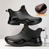 Botas de lluvia de caña corta para hombre, antideslizantes, especiales para entrega de alimentos, zapatos de agua para pesca, nuevo estilo 2026, para hombre, con forro de fleece, zapatos de goma, botas de lluvia impermeables