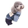 Ropa para Perro Mascota Perro Gato Perro Pequeño Otoño e Invierno Forrada de Polar Engrosada de Cuatro Patas Acolchada de Algodón Chaqueta Estilo Occidental de Mezclilla Teddy Bomei