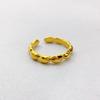 Novo Estilo Arco Forma Ouro Bump Textura Latão Galvanizado 18K Ouro Real Anel Aberto Moda Anel de Dedo