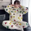 Pijama Infantil Meninos 2026 Novo Outono Inverno Meninos Lã Coral Espessada Flanela Crianças Grandes Roupas de Casa Estilo Inverno