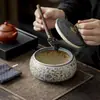 Bote de té cerámico vintage estilo chino, tarro de almacenamiento de té, tarro sellado, a prueba de humedad, adorno exquisito de alta gama para té Pu'er, negro y verde