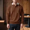 Nova Jaqueta Moletom com Capuz Jacquard Cor Sólida Masculina Europeia e Americana Transfronteiriça Amazon Outono e Inverno Esportiva Casual Solta