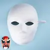 Máscara de Ópera de Pequim pintada à mão DIY, rosto de gato em papel machê, meia-face de raposa, rosto infantil sem cor para meninos e meninas, rabiscos em rosto inteiro