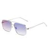 1926 Atardecer Degradado Neón Marco Cuadrado Doble Puente Metal Marco Grande Gafas de Sol Amazon Hombres y Mujeres Venta al por Mayor