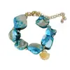 Pulseira de Concha Estrela-do-Mar Azul para Meninas Praia Única Linda Boêmia Acessório de Alto Padrão Nicho Joia de Mão para Feriado