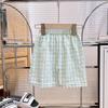 Calças de Pijama de Verão para Meninas Novas Calças Xadrez Soltas para Casa Roupa de Dormir Calças de Verão para Ar Condicionado Calças Casuais para Crianças