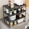 Estante de almacenamiento para encimera de cocina, soporte para ollas extensible, estante de almacenamiento multifuncional para microondas y olla arrocera para el hogar