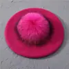 Boina Nueva de Color Sólido con Pompón Mezcla de Lana Moda Cómoda Gorro Pullover Doble Capa Cálido Gorro de Punto Sencillo