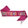 Fiesta de Cumpleaños Transfronteriza Fiesta del Rey y la Reina Correa para el Hombro Niña de Cumpleaños Cinturón de Etiqueta para Niñas Cinta