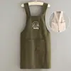 Delantal Sencillo de Algodón y Lino para Uso en la Cocina, Delantal Transpirable Estilo Japonés para Mujer, Diseño Floral, Ropa de Trabajo Duradera, Logo Personalizable