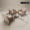 Sillón Sofá de Restaurante de Piel Nappa Retro, Combinación de Mesa y Sillas de Madera Maciza para Cafetería, Mesa de Bar de Taberna, Lujo y Comodidad Accesibles